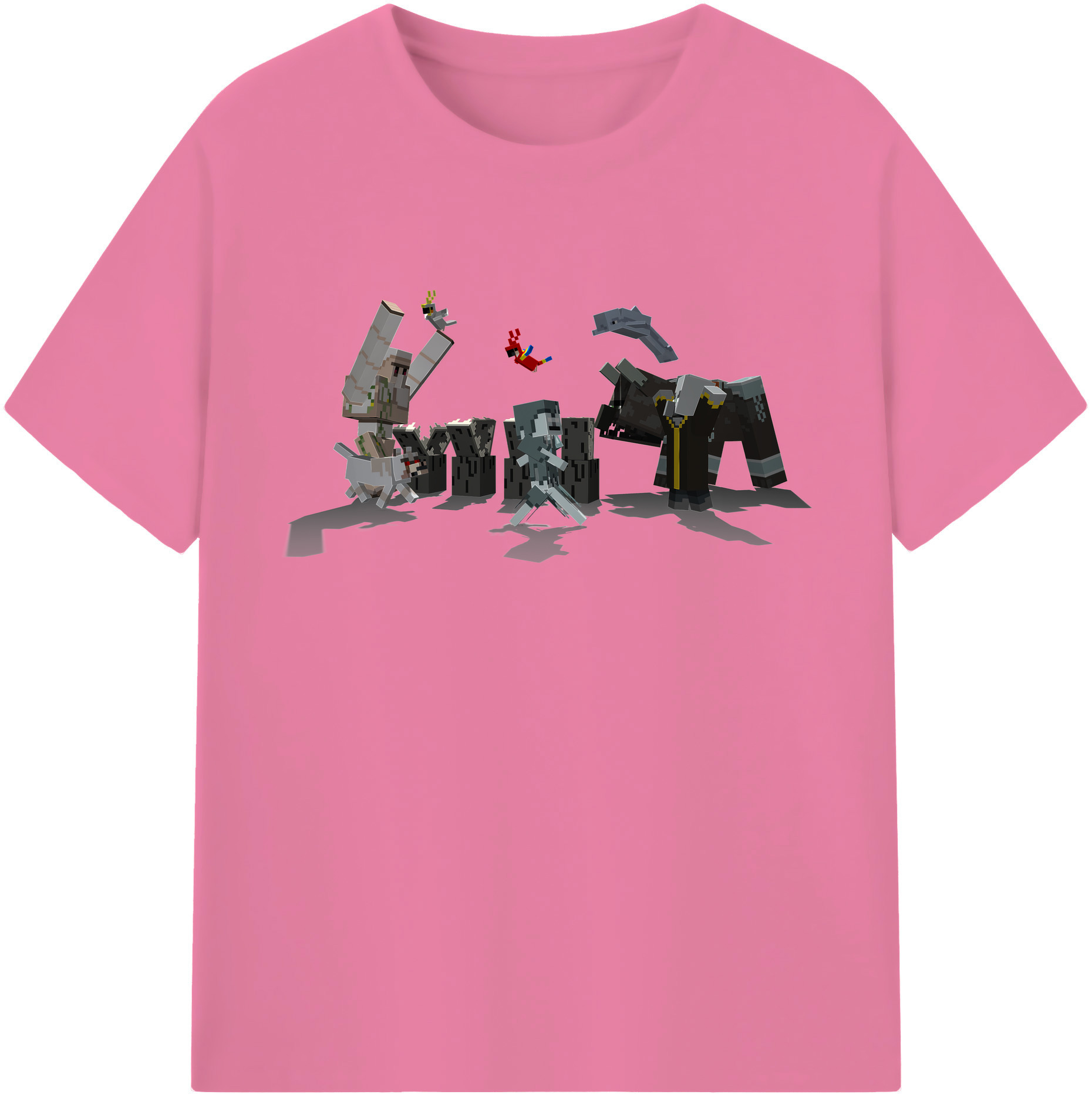 （画像用） マインクラフト ブロックの世界 Minecraft MC Block world 綿100％半袖Tシャツ（フロントプリント）